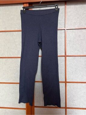 Skin Ribbed Dark Blue Pants Made in Peru Small